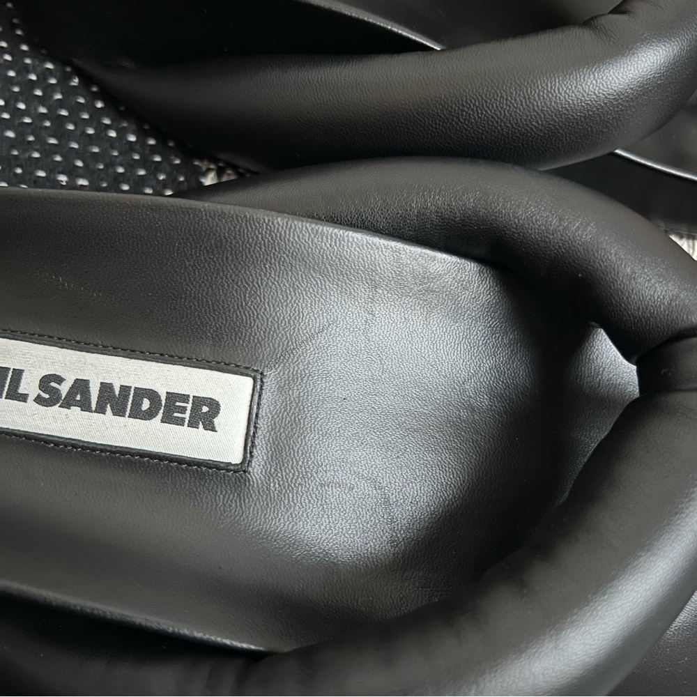 Jil Sander Thong Padded Sandal in Black - Picture 16 of 16